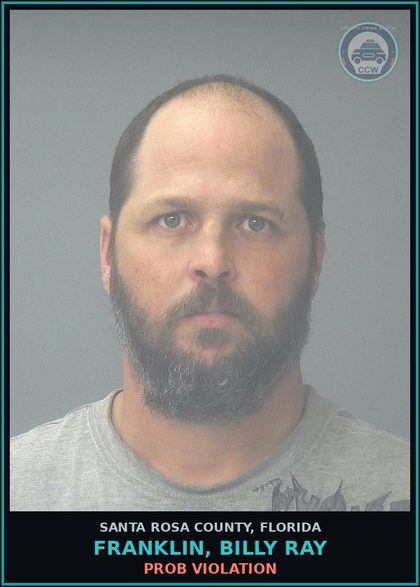 CCW arrest card for FRANKLIN, BILLY RAY in Santa Rosa County: PROB VIOLATION