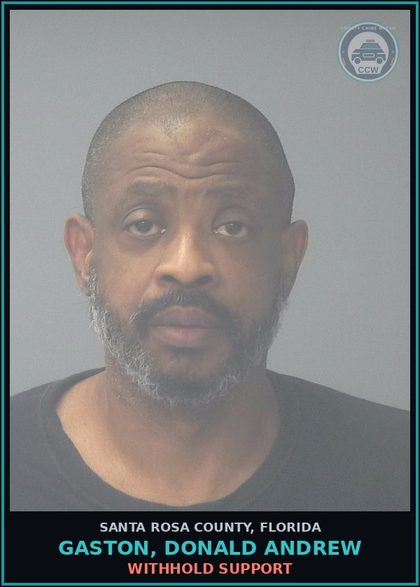 CCW arrest card for GASTON, DONALD ANDREW in Santa Rosa County: WITHHOLD SUPPORT