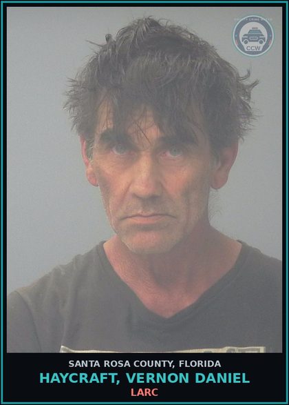 CCW arrest card for HAYCRAFT, VERNON DANIEL in Santa Rosa County: LARC