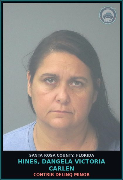 CCW arrest card for HINES, DANGELA VICTORIA CARLEN in Santa Rosa County: CONTRIB DELINQ MINOR