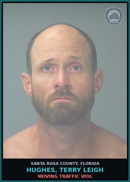 CCW arrest card for HUGHES, TERRY LEIGH in Santa Rosa County: MOVING TRAFFIC VIOL