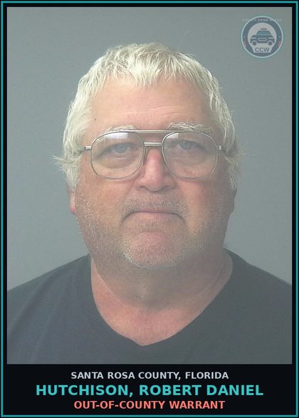 CCW arrest card for HUTCHISON, ROBERT DANIEL in Santa Rosa County: OUT-OF-COUNTY WARRANT