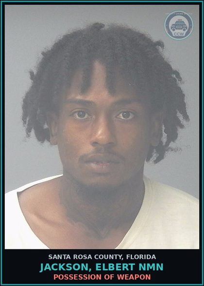 CCW arrest card for JACKSON, ELBERT NMN in Santa Rosa County: POSSESSION OF WEAPON