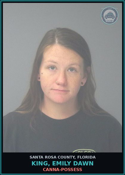 CCW arrest card for KING, EMILY DAWN in Santa Rosa County: Canna-POSSESS