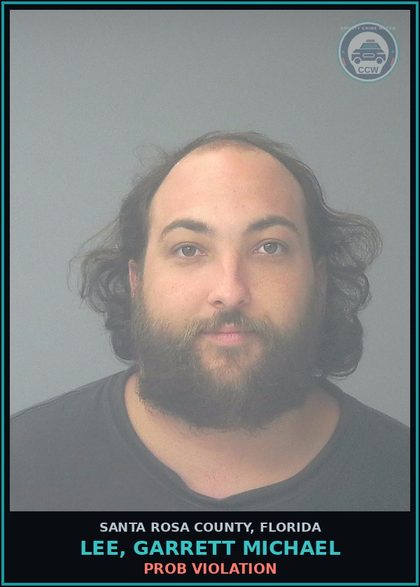 CCW arrest card for LEE, GARRETT MICHAEL in Santa Rosa County: PROB VIOLATION