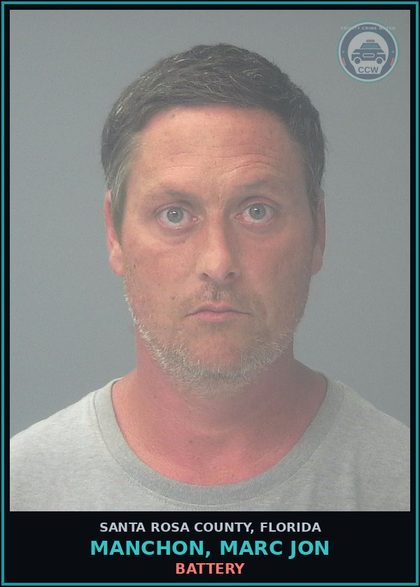 CCW arrest card for MANCHON, MARC JON in Santa Rosa County: BATTERY