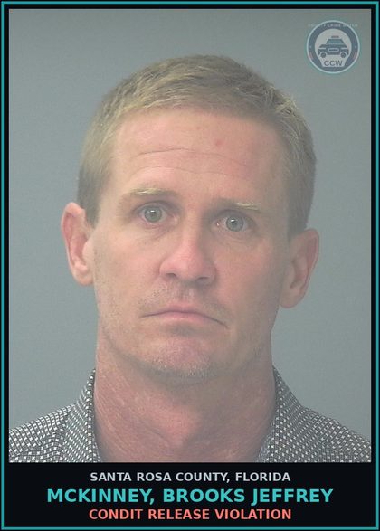 CCW arrest card for MCKINNEY, BROOKS JEFFREY in Santa Rosa County: CONDIT RELEASE VIOLATION