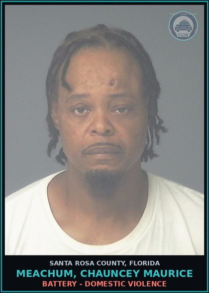 CCW arrest card for MEACHUM, CHAUNCEY MAURICE in Santa Rosa County: BATTERY - DOMESTIC VIOLENCE