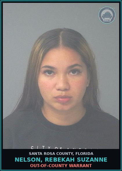 CCW arrest card for NELSON, REBEKAH SUZANNE in Santa Rosa County: OUT-OF-COUNTY WARRANT