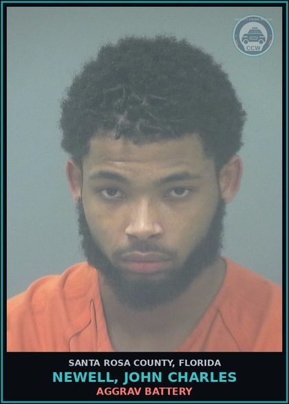 CCW arrest card for NEWELL, JOHN CHARLES in Santa Rosa County: AGGRAV BATTERY