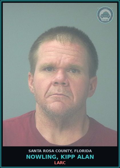 CCW arrest card for NOWLING, KIPP ALAN in Santa Rosa County: LARC