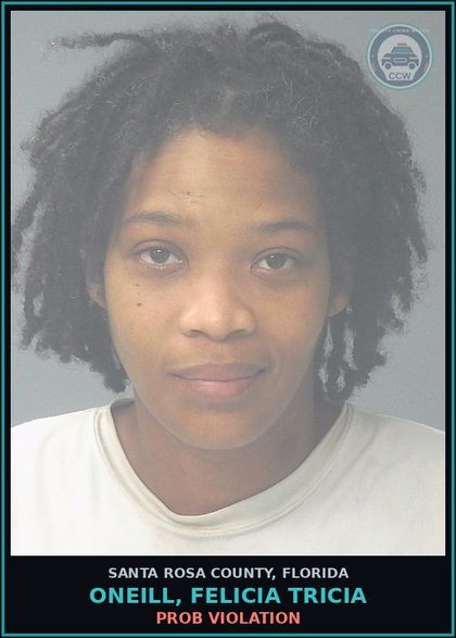 CCW arrest card for ONEILL, FELICIA TRICIA in Santa Rosa County: PROB VIOLATION