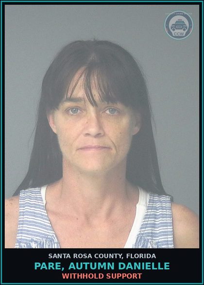 CCW arrest card for PARE, AUTUMN DANIELLE in Santa Rosa County: WITHHOLD SUPPORT
