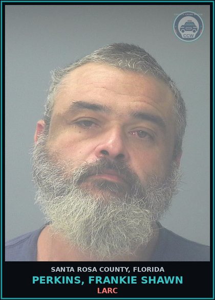 CCW arrest card for PERKINS, FRANKIE SHAWN in Santa Rosa County: LARC