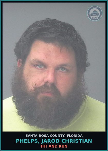 CCW arrest card for PHELPS, JAROD CHRISTIAN in Santa Rosa County: HIT AND RUN