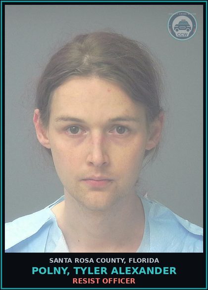 CCW arrest card for POLNY, TYLER ALEXANDER in Santa Rosa County: DRUGS-POSSESS