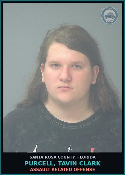 CCW arrest card for PURCELL, TAVIN CLARK in Santa Rosa County: s3x OFFENSE