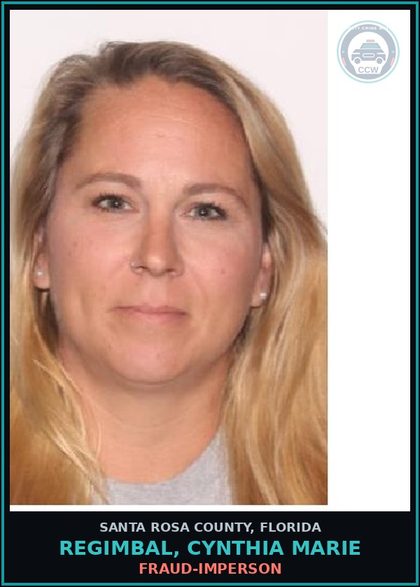 CCW arrest card for REGIMBAL, CYNTHIA MARIE in Santa Rosa County: FRAUD-IMPERSON