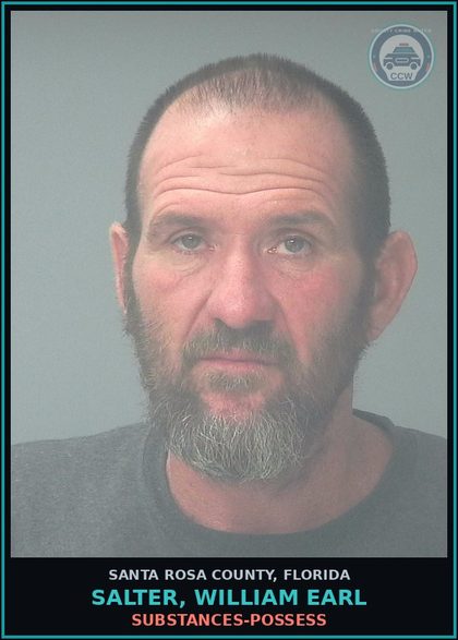 CCW arrest card for SALTER, WILLIAM EARL in Santa Rosa County: DRUGS-POSSESS