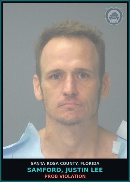 CCW arrest card for SAMFORD, JUSTIN LEE in Santa Rosa County: PROB VIOLATION