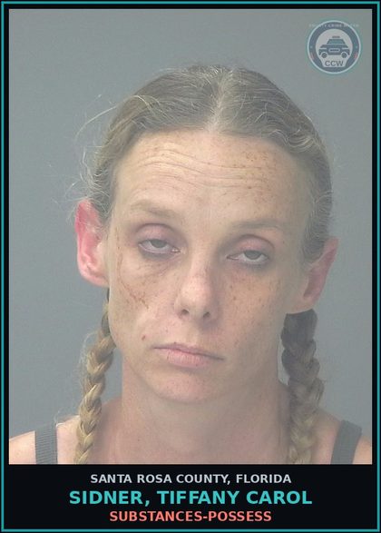 CCW arrest card for SIDNER, TIFFANY CAROL in Santa Rosa County: DRUGS-POSSESS