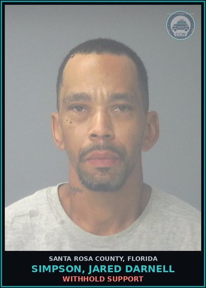 CCW arrest card for SIMPSON, JARED DARNELL in Santa Rosa County: WITHHOLD SUPPORT