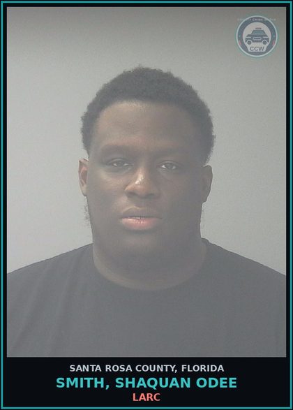CCW arrest card for SMITH, SHAQUAN ODEE in Santa Rosa County: LARC