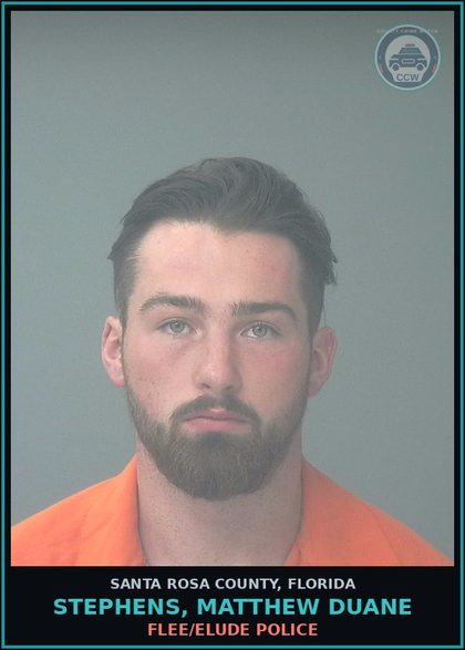 CCW arrest card for STEPHENS, MATTHEW DUANE in Santa Rosa County: FLEE/ELUDE POLICE