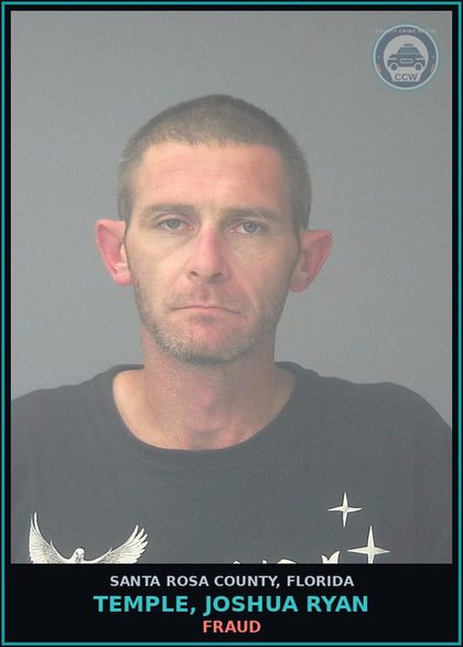 CCW arrest card for TEMPLE, JOSHUA RYAN in Santa Rosa County: FRAUD