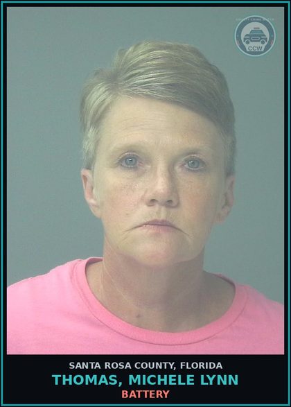 CCW arrest card for THOMAS, MICHELE LYNN in Santa Rosa County: BATTERY