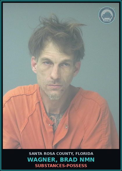 CCW arrest card for WAGNER, BRAD NMN in Santa Rosa County: DRUGS-POSSESS