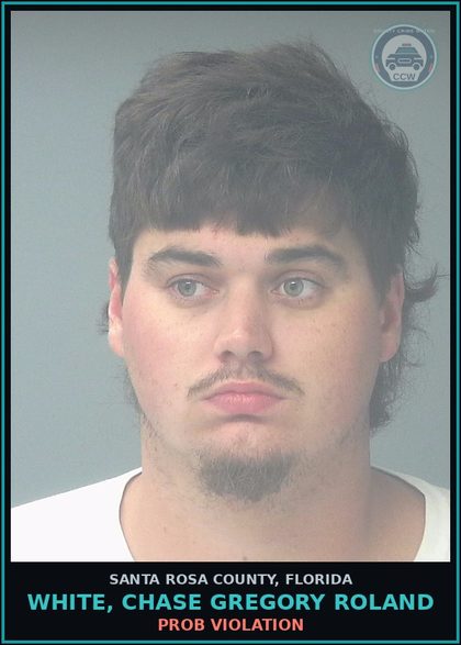 CCW arrest card for WHITE, CHASE GREGORY ROLAND in Santa Rosa County: PROB VIOLATION