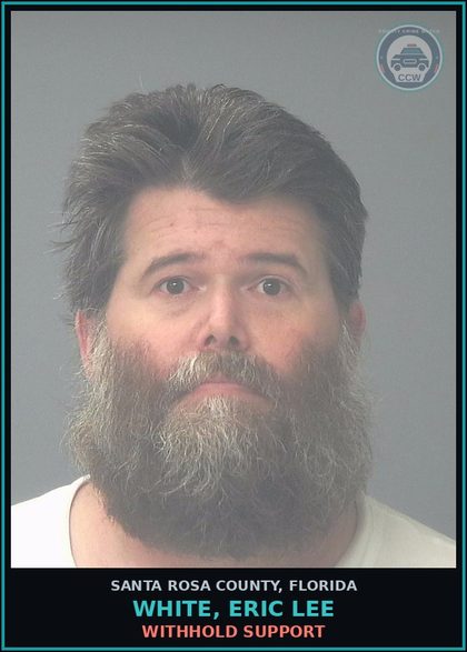 CCW arrest card for WHITE, ERIC LEE in Santa Rosa County: WITHHOLD SUPPORT