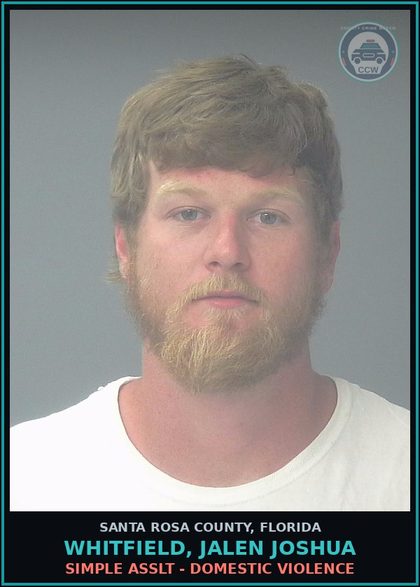 CCW arrest card for WHITFIELD, JALEN JOSHUA in Santa Rosa County: SIMPLE ASSLT - DOMESTIC VIOLENCE