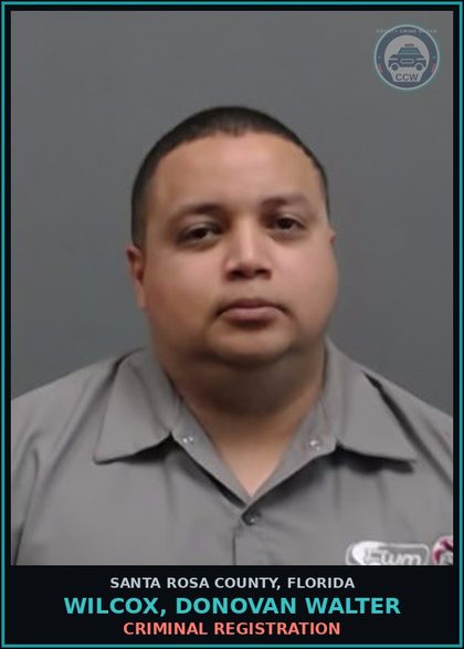 CCW arrest card for WILCOX, DONOVAN WALTER in Santa Rosa County: CRIMINAL REGISTRATION