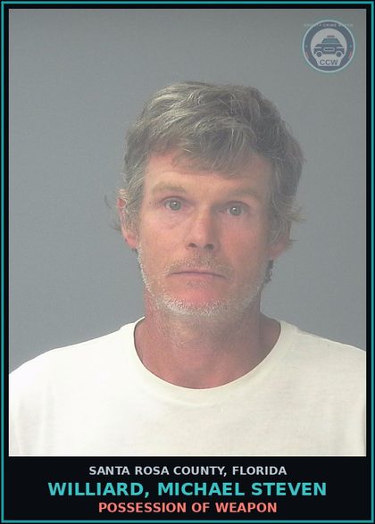 CCW arrest card for WILLIARD, MICHAEL STEVEN in Santa Rosa County: MOVING TRAFFIC VIOL