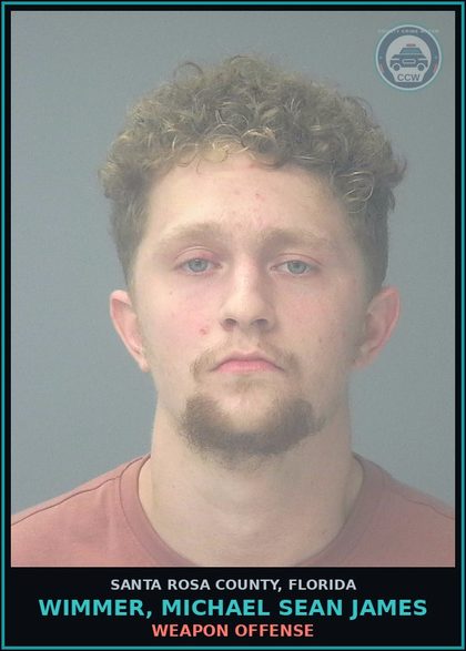 CCW arrest card for WIMMER, MICHAEL SEAN JAMES in Santa Rosa County: DRUGS-POSSESS