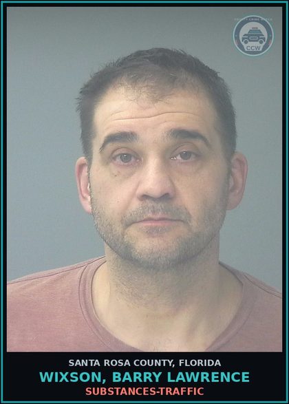 CCW arrest card for WIXSON, BARRY LAWRENCE in Santa Rosa County: DRUGS-TRAFFIC