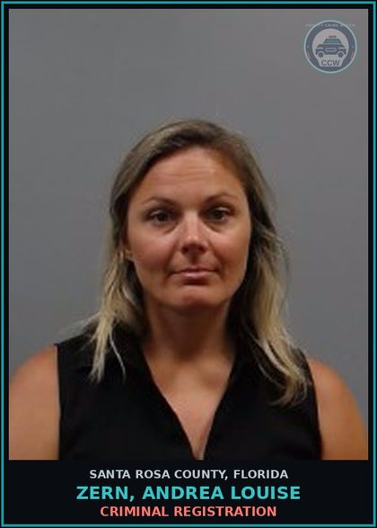 CCW arrest card for ZERN, ANDREA LOUISE in Santa Rosa County: CRIMINAL REGISTRATION
