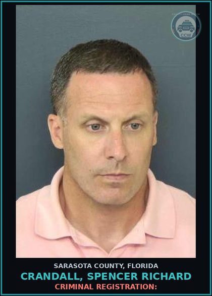 CCW arrest card for CRANDALL, SPENCER RICHARD in Sarasota County: CRIMINAL REGISTRATION: