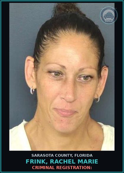 CCW arrest card for FRINK, RACHEL MARIE in Sarasota County: CRIMINAL REGISTRATION: