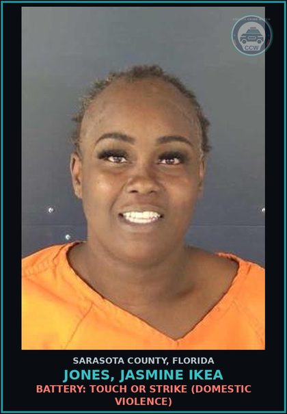 CCW arrest card for JONES, JASMINE IKEA in Sarasota County: BATTERY: TOUCH OR STRIKE (DOMESTIC VIOLENCE)