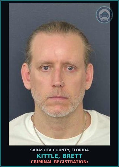 CCW arrest card for KITTLE, BRETT in Sarasota County: CRIMINAL REGISTRATION: