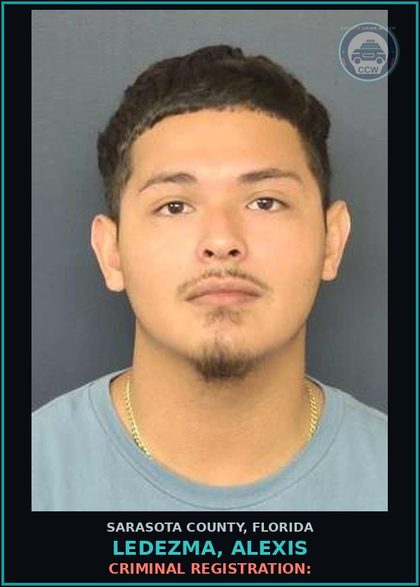 CCW arrest card for LEDEZMA, ALEXIS in Sarasota County: CRIMINAL REGISTRATION: