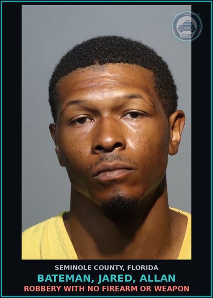 CCW arrest card for BATEMAN, JARED, ALLAN in Seminole County: BURGLARY WITH ASSAULT OR BATTERY(DOMESTIC VIOLENCE)**GPS**
