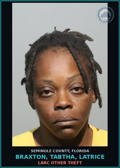 CCW arrest card for BRAXTON, TABTHA, LATRICE in Seminole County: LARC OTHER THEFT