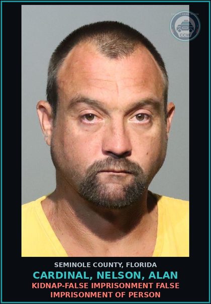 CCW arrest card for CARDINAL, NELSON, ALAN in Seminole County: KIDNAP-FALSE IMPRISONMENT FALSE IMPRISONMENT OF PERSON