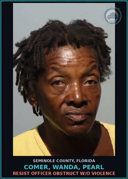 CCW arrest card for COMER, WANDA, PEARL in Seminole County: DRUG EQUIP-POSSESS AND OR USE