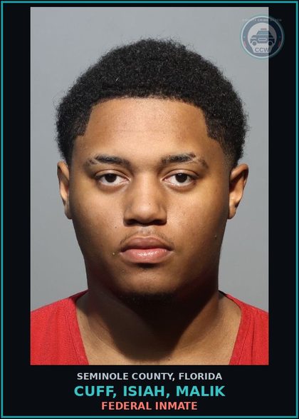 CCW arrest card for CUFF, ISIAH, MALIK in Seminole County: FEDERAL INMATE