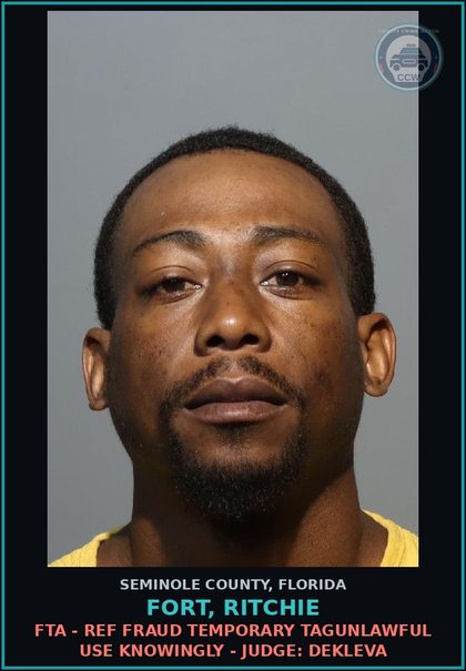 CCW arrest card for FORT, RITCHIE in Seminole County: HOLD FOR ORANGE COUNTY - WRIT OF BODILY ATTACHMENT FOR OUSTANDING chld SUPPORT (PURGE)